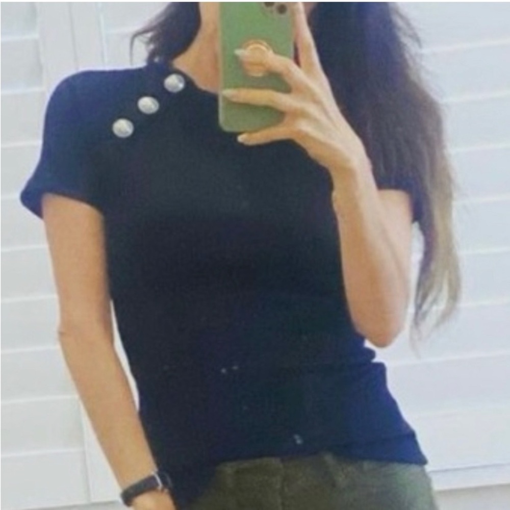 Balmain 3 button knit top